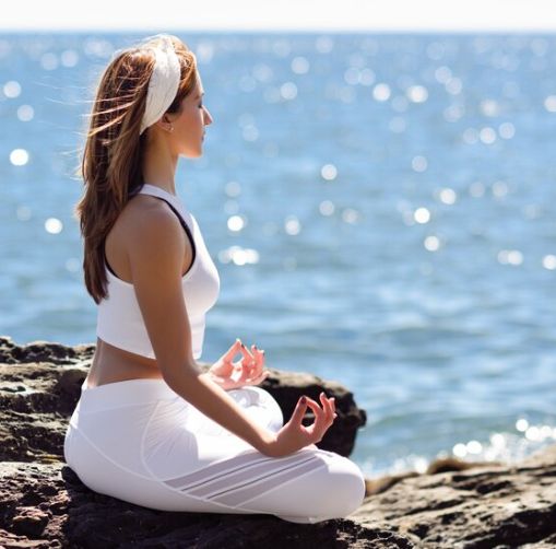 woman practicing meditation